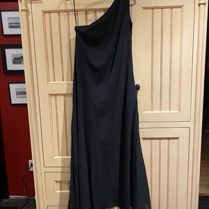 Ralph Lauren black Silk Gown One Shoulder holiday stunning elegant maxi dress